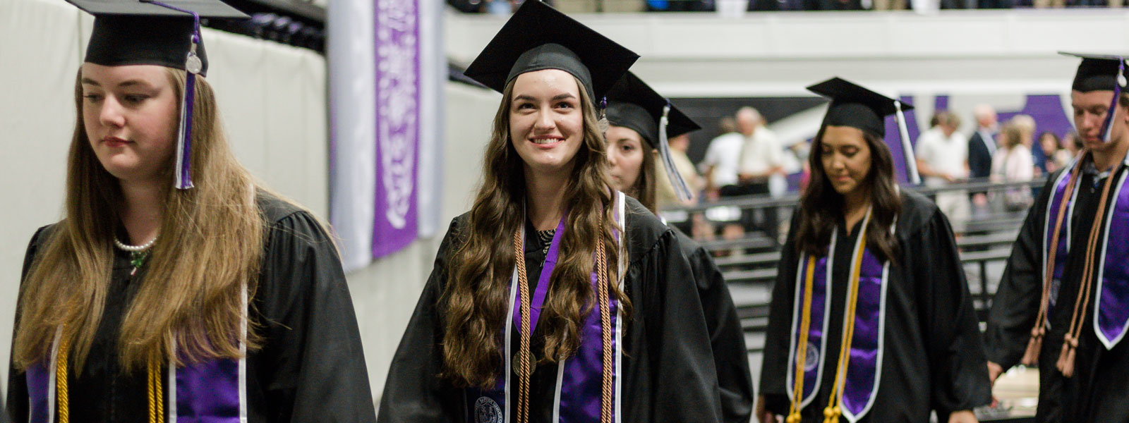 Honors Program students walking in commencement processional