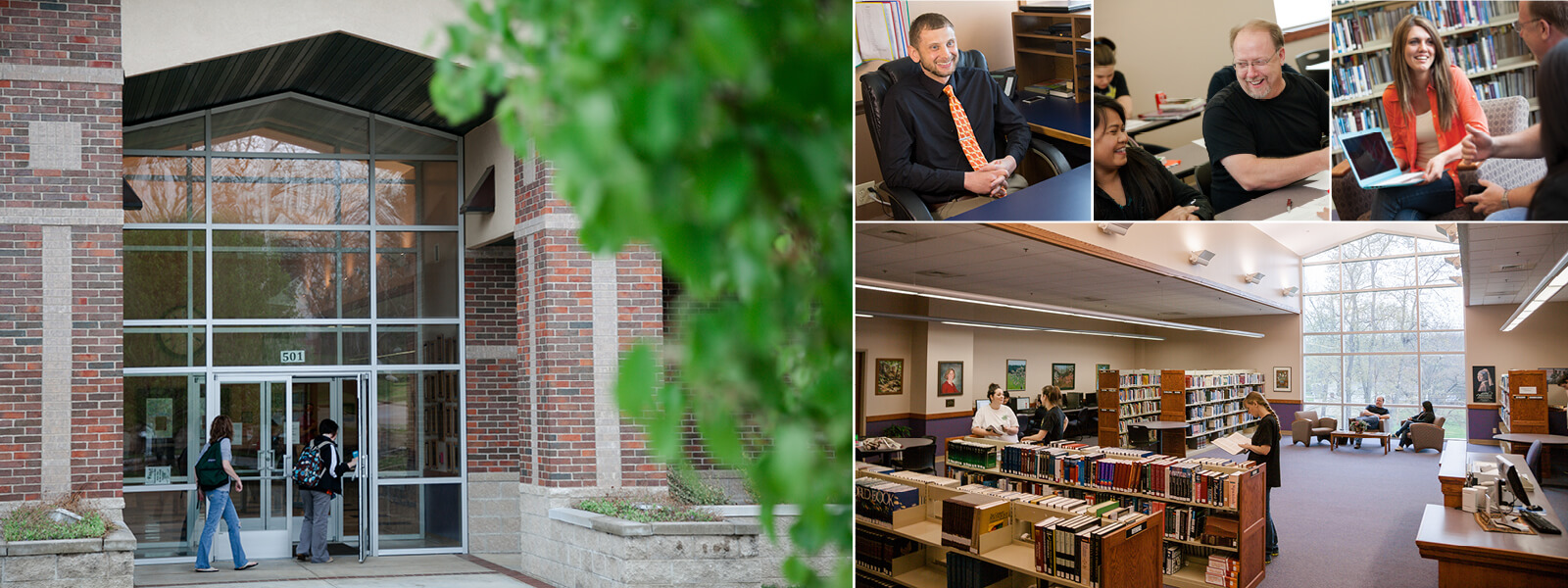 students in library on S-B-U Salem Campus